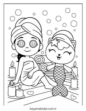 Gabby boyama sayfası – renkli çizimler, okul öncesi