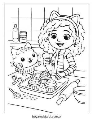 Gabby boyama sayfası – PDF indir, sevimli karakter