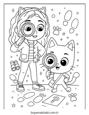 Gabby boyama sayfası – sevimli karakter, sanatsal çalışma