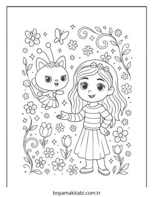 Gabby boyama sayfası – okul öncesi, evde etkinlik