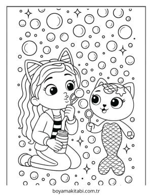 Gabby boyama sayfası – el becerilerini geliştirir, boyama çalışması