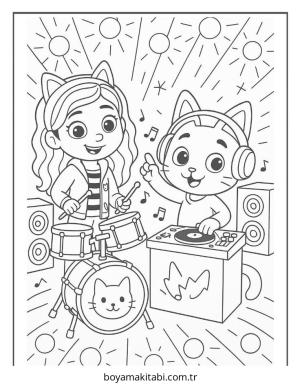 Gabby boyama sayfası – okul öncesi, evde etkinlik