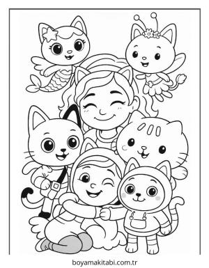 Gabby boyama sayfası – çocuk aktivitesi, PDF indir