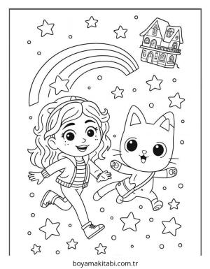 Gabby boyama sayfası – çocuk aktivitesi, PDF indir