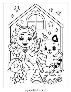 Gabby boyama sayfası – kolay boyama, eğitici aktivite