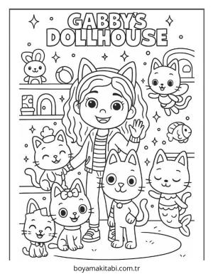 Gabby boyama sayfası – kolay boyama, eğitici aktivite