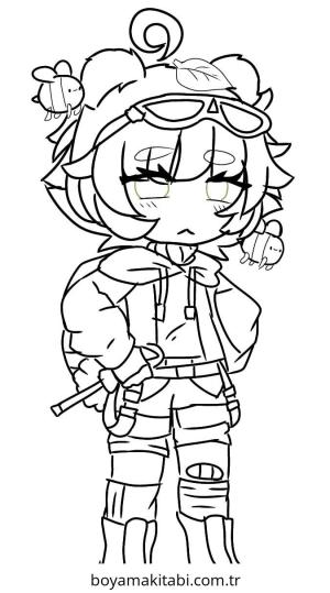 Gacha Club boyama sayfası – sanatsal çalışma, çocuklar için
