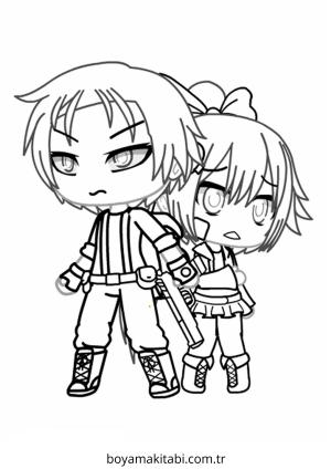 Gacha Club boyama sayfası – boyama etkinliği, çocuk aktivitesi