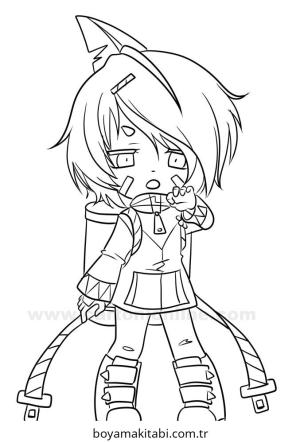 Gacha Club boyama sayfası – renkli çizimler, okul öncesi
