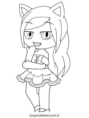 Gacha Club boyama sayfası – renkli çizimler, okul öncesi