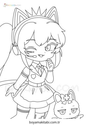 Gacha Club boyama sayfası – sanatsal çalışma, çocuklar için