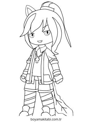 Gacha Club boyama sayfası – boyama etkinliği, çocuk aktivitesi