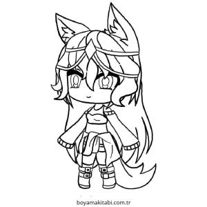 Gacha Club boyama sayfası – sevimli karakter, sanatsal çalışma