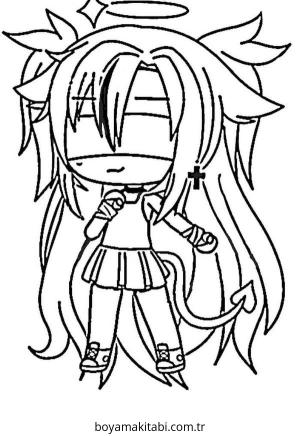 Gacha Club boyama sayfası – çocuk aktivitesi, PDF indir