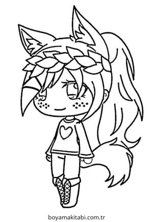 Gacha Club boyama sayfası – çizgi film temalı, basit çizim