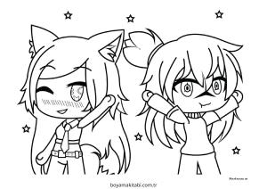 Gacha Life boyama sayfası – çocuklar için, çizgi film temalı