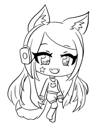 Gacha Life boyama sayfası,  coloring page, Gacha Life ta Kawaii kız, 