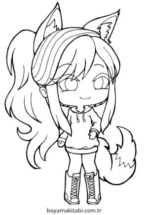 Gacha Life boyama sayfası – sevimli karakter, sanatsal çalışma