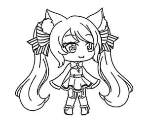 Gacha Life boyama sayfası,  coloring page, Gacha Life’taki büyüleyici kız, 