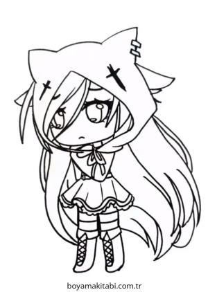 Gacha Life boyama sayfası – eğlenceli etkinlik, el becerilerini geliştirir