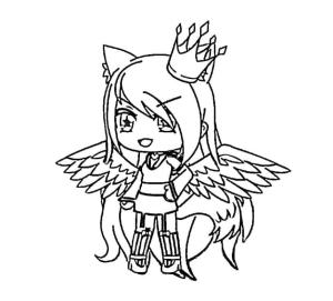 Gacha Life boyama sayfası,  coloring page, Prenses melek Gacha Life, 