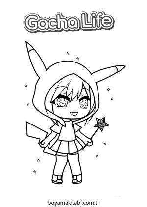 Gacha Life boyama sayfası – eğitici aktivite, yaratıcılık