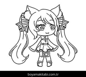Gacha Life boyama sayfası – çocuk aktivitesi, PDF indir