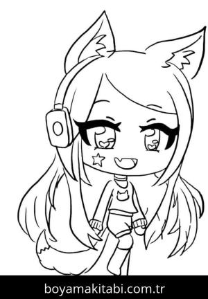 Gacha Life boyama sayfası – boyama etkinliği, çocuk aktivitesi
