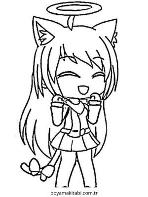 Gacha Life boyama sayfası – kolay boyama, eğitici aktivite