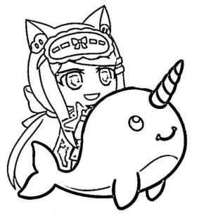 Gacha Life boyama sayfası,  coloring page, Sevimli evcil hayvan Gacha Life, 