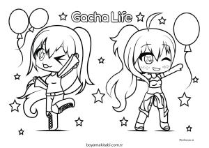 Gacha Life boyama sayfası – el becerilerini geliştirir, boyama çalışması
