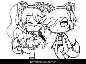 Gacha Life boyama sayfası – kolay boyama, eğitici aktivite
