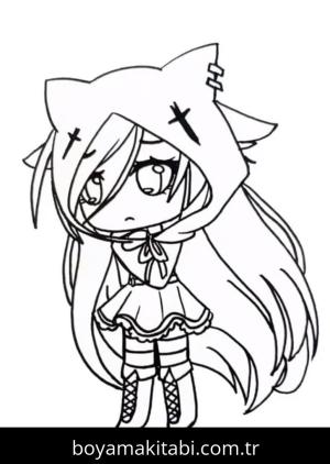 Gacha Life boyama sayfası – el becerilerini geliştirir, boyama çalışması