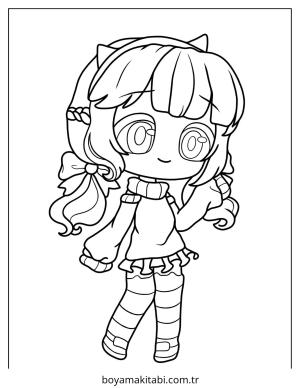 Gacha Life boyama sayfası – çocuklar için, çizgi film temalı