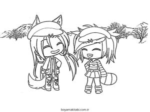 Gacha Life boyama sayfası – renkli çizimler, okul öncesi