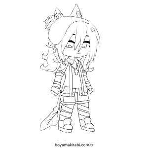 Gacha Life boyama sayfası – sanatsal çalışma, çocuklar için