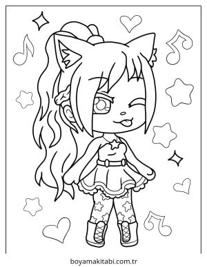 Gacha Life boyama sayfası – PDF indir, sevimli karakter