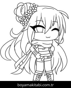 Gacha Life boyama sayfası – basit çizim, kolay boyama