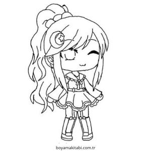 Gacha Life boyama sayfası – basit çizim, kolay boyama