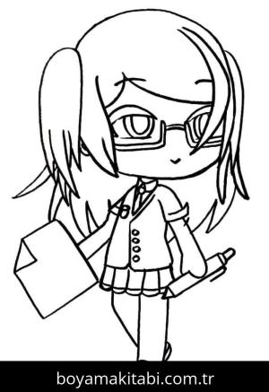 Gacha Life boyama sayfası – sevimli karakter, sanatsal çalışma