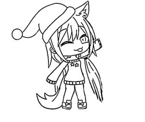 Gacha Life boyama sayfası,  coloring page, Gacha Life’ta Noel, 