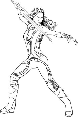 Galaksinin Koruyucuları boyama sayfası,  coloring page, Gamora Harika, 