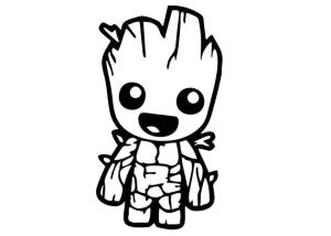 Galaksinin Koruyucuları boyama sayfası,  coloring page, Chibi Bebek Groot, 