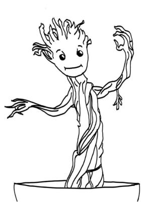 Galaksinin Koruyucuları boyama sayfası,  coloring page, Güzel Groot, 