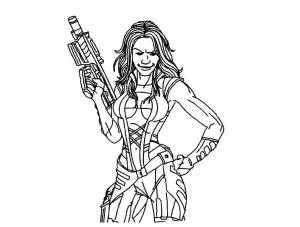 Galaksinin Koruyucuları boyama sayfası,  coloring page, Gamora Resmi, 