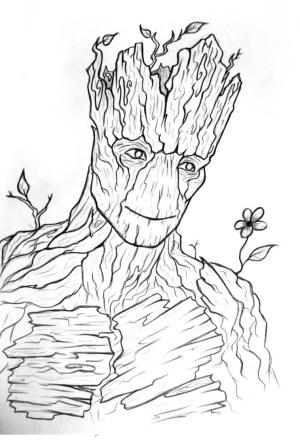 Galaksinin Koruyucuları boyama sayfası,  coloring page, Galaksinin Marvel Koruyucuları Groot, 