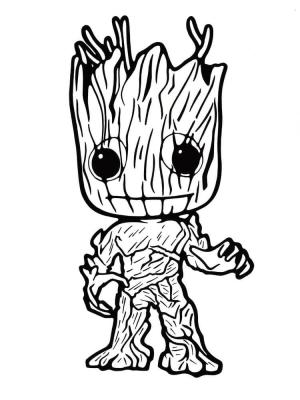 Galaksinin Koruyucuları boyama sayfası,  coloring page, Funko Pop Groot Ücretsiz, 