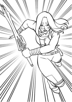 Galaksinin Koruyucuları boyama sayfası,  coloring page, Gamora Guardian, 