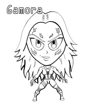 Galaksinin Koruyucuları boyama sayfası,  coloring page, Chibi Gamora, 