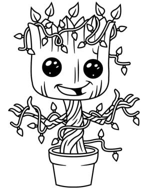 Galaksinin Koruyucuları boyama sayfası,  coloring page, Kawaii Groot Güzel, 